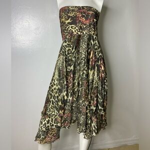 Leopard Print Strapless Dress